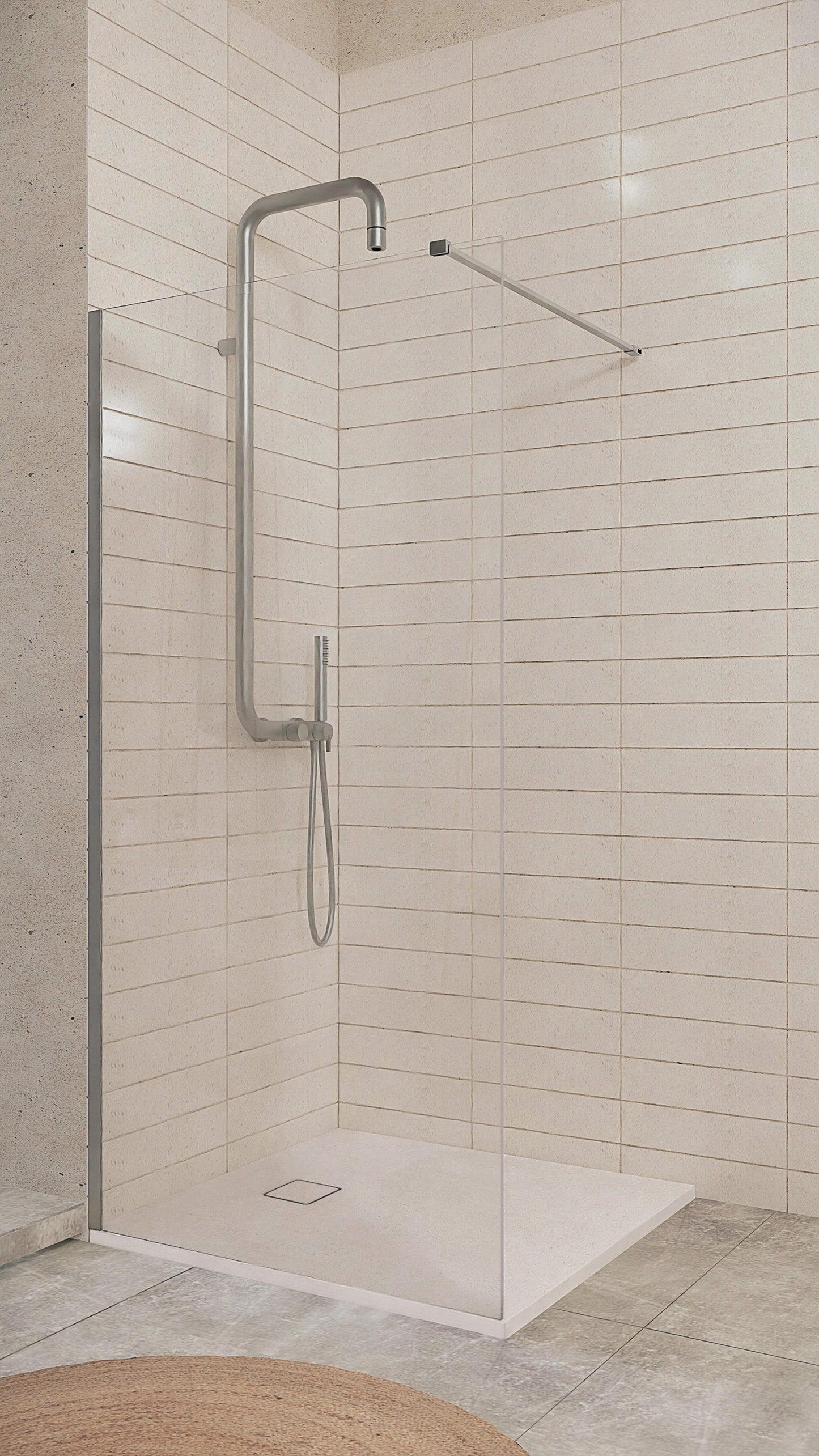Shower wall, walk-in, 100 cm
