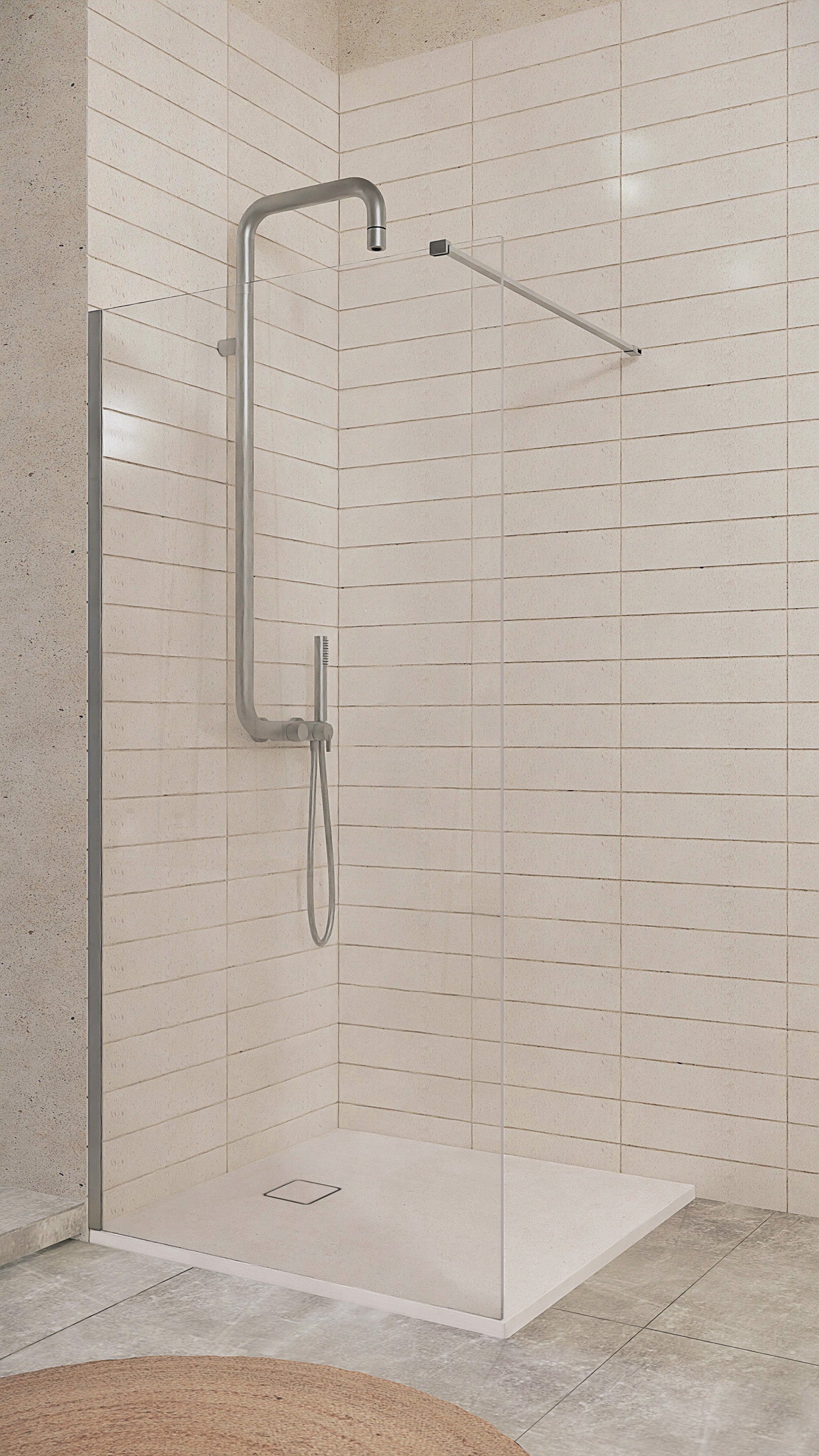 Shower wall, walk-in, 100 cm