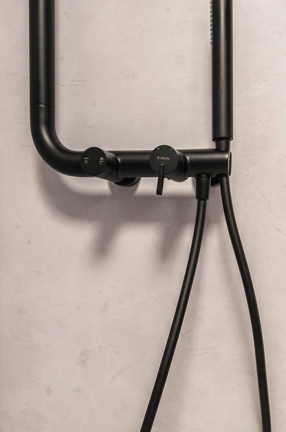 Shower column, with shower mixer