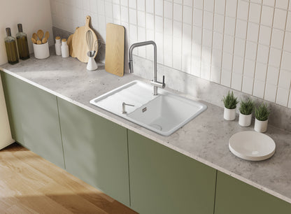 Ceramic sink, 1-bowl with drainer
