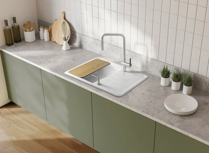 Ceramic sink, 1-bowl with drainer