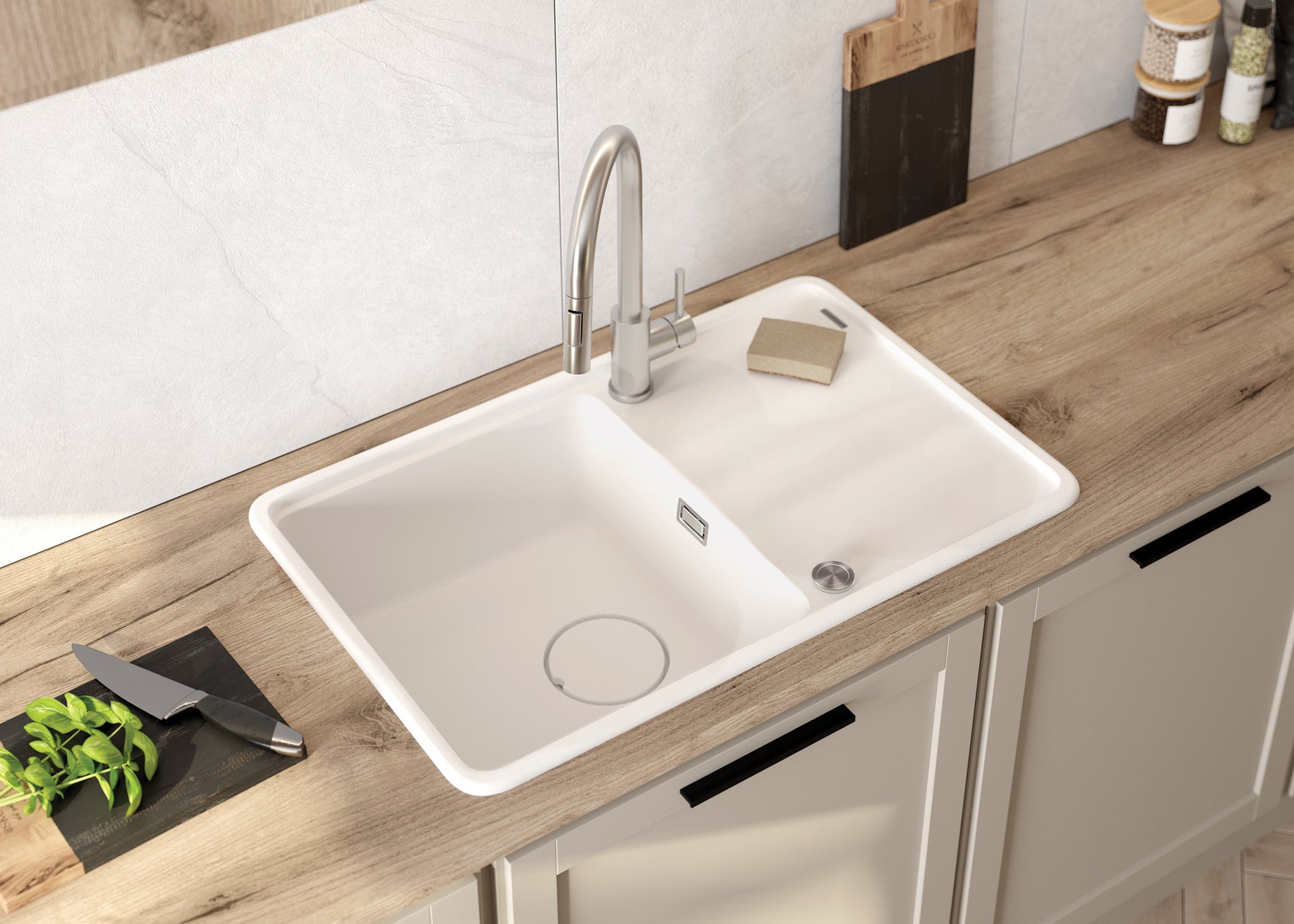 Kitchen tap, with pull-out spout - 2 stream types