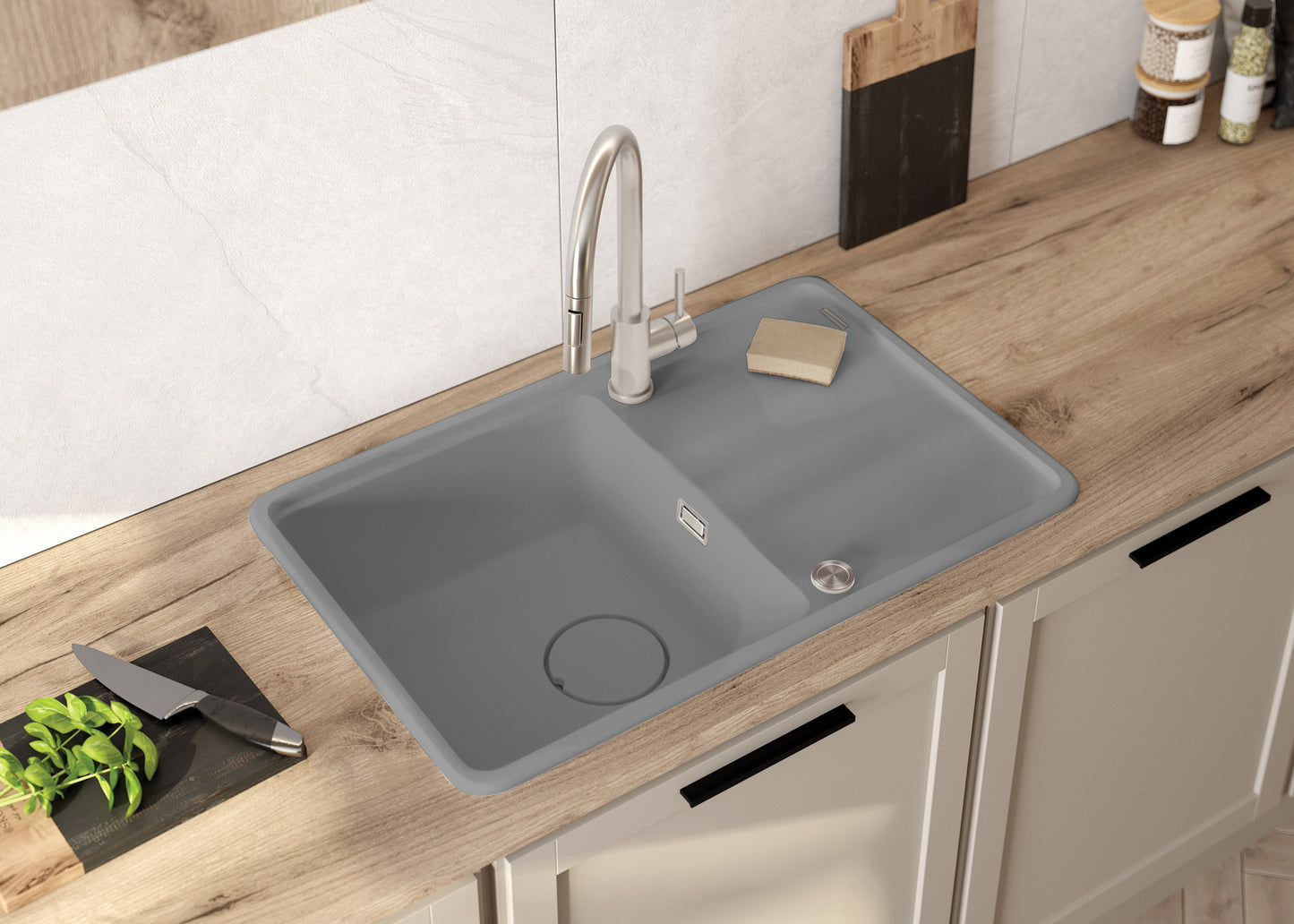 Granite sink, 1-bowl with drainer