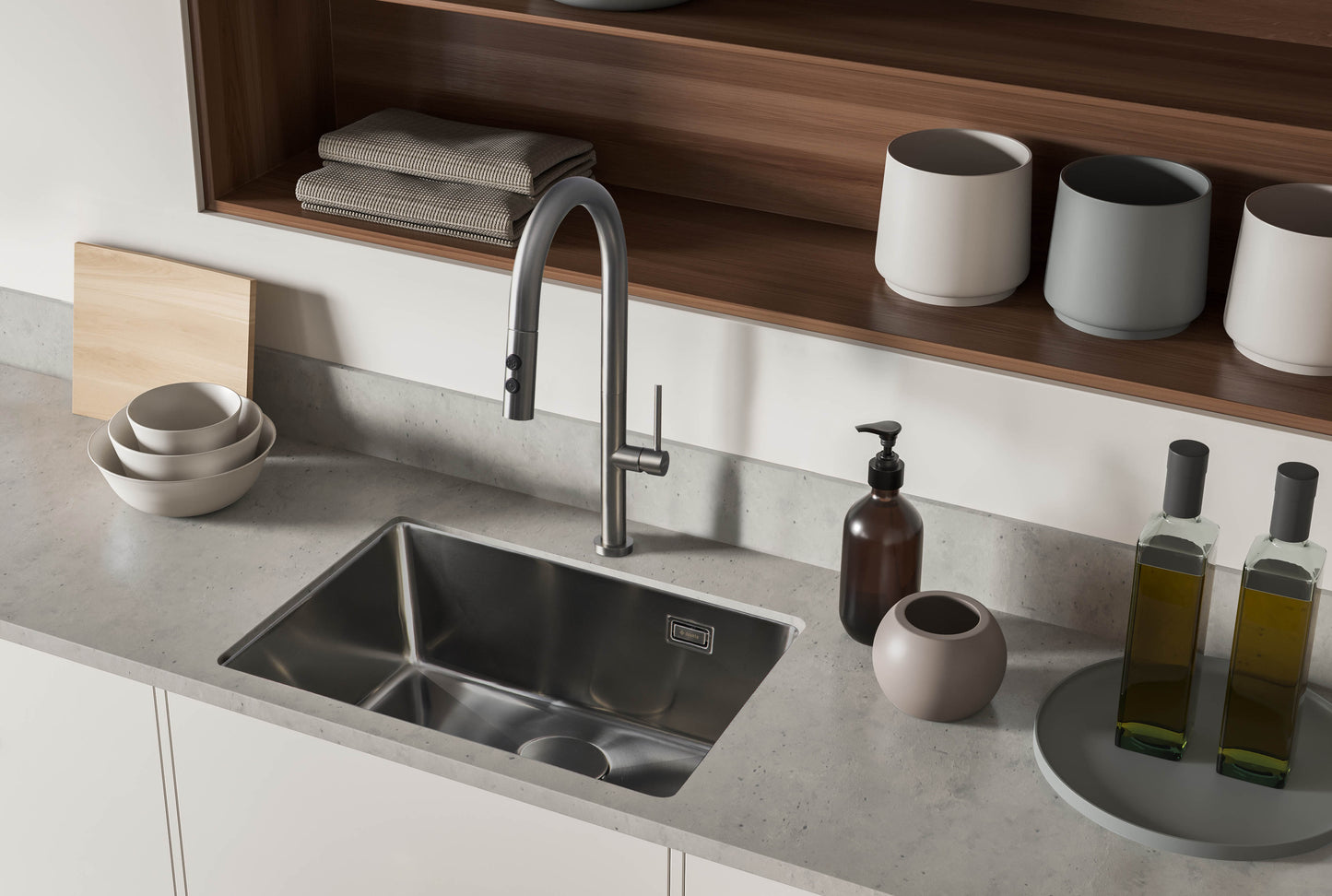 Kitchen tap, with pull-out spout - 2 stream types