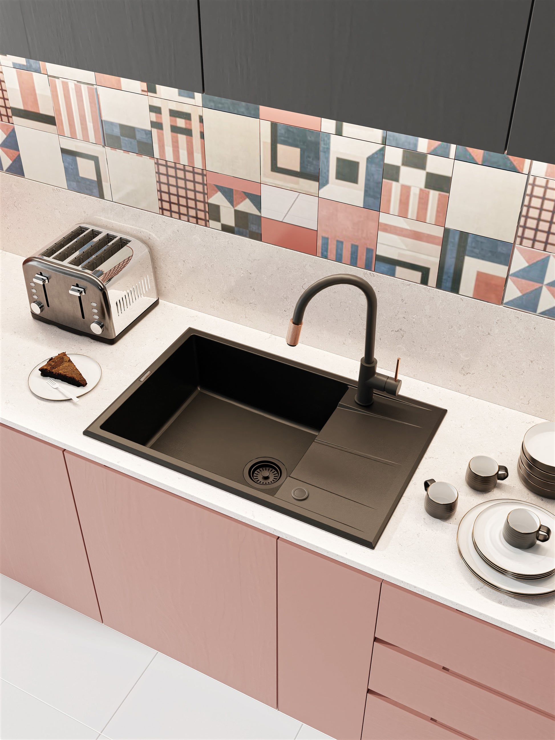 Granite sink, 1-bowl with drainer