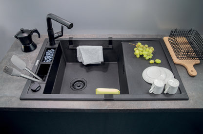 Magnetic granite sink, 1-bowl with drainer