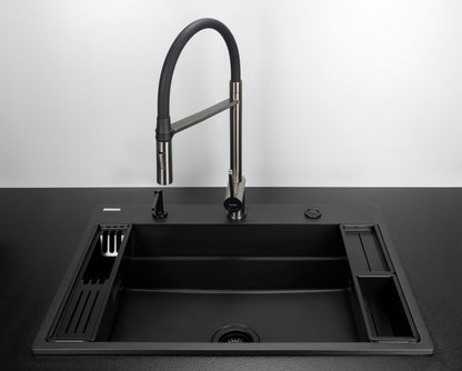Magnetic granite sink, 1-bowl