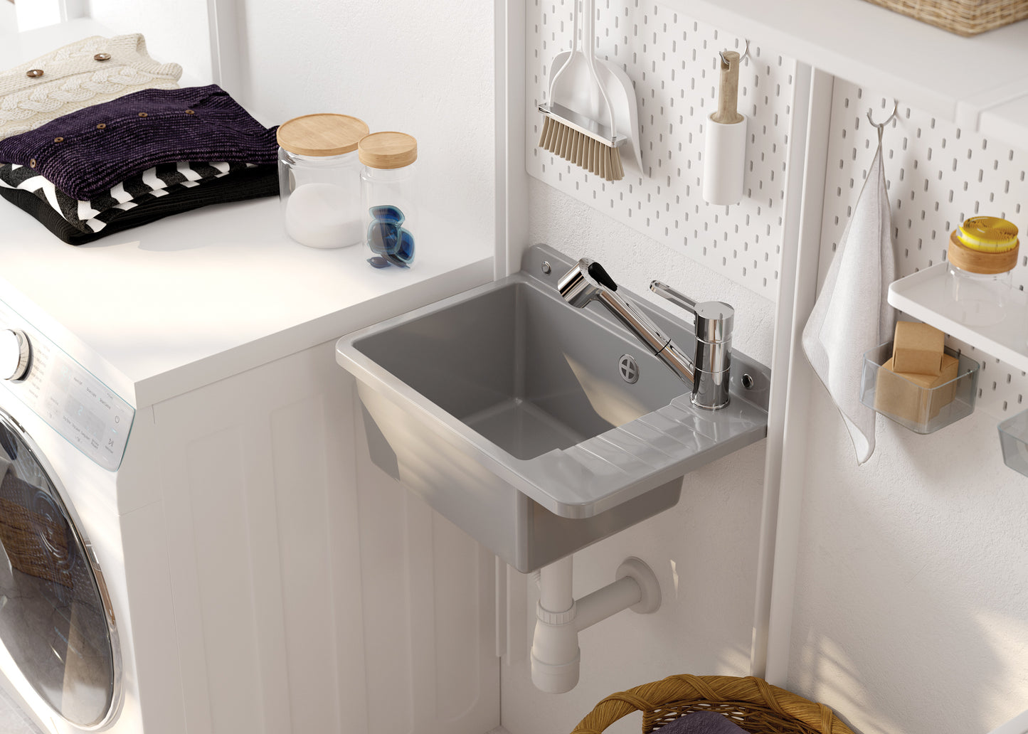 Utility sink, 1-bowl - wall-mounted