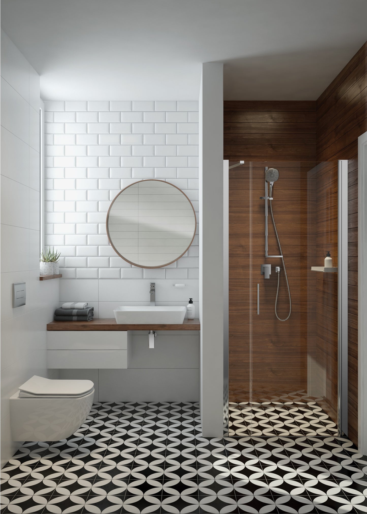 Toilet set, concealed, 6 in 1