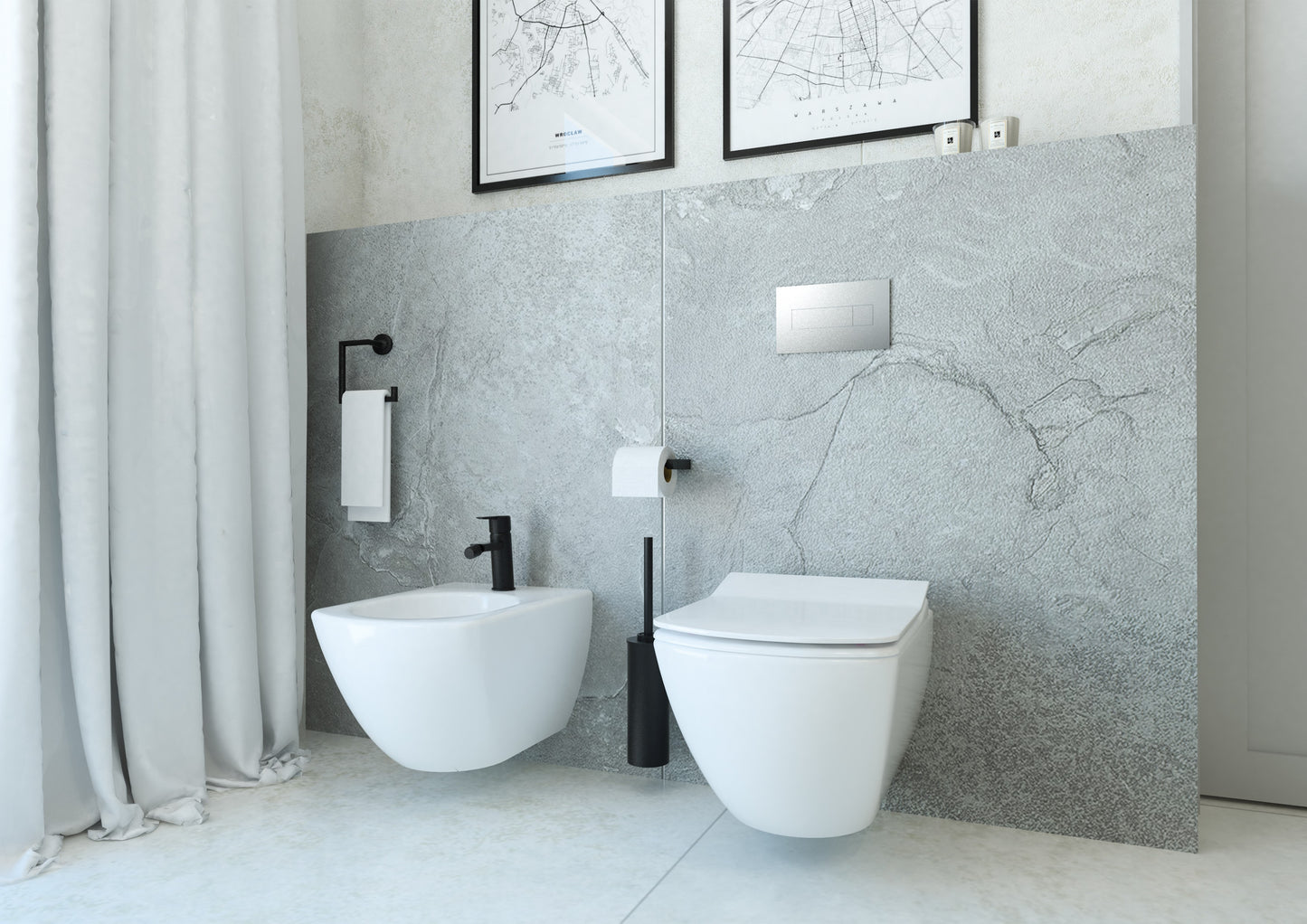 Bidet, wall-mounted