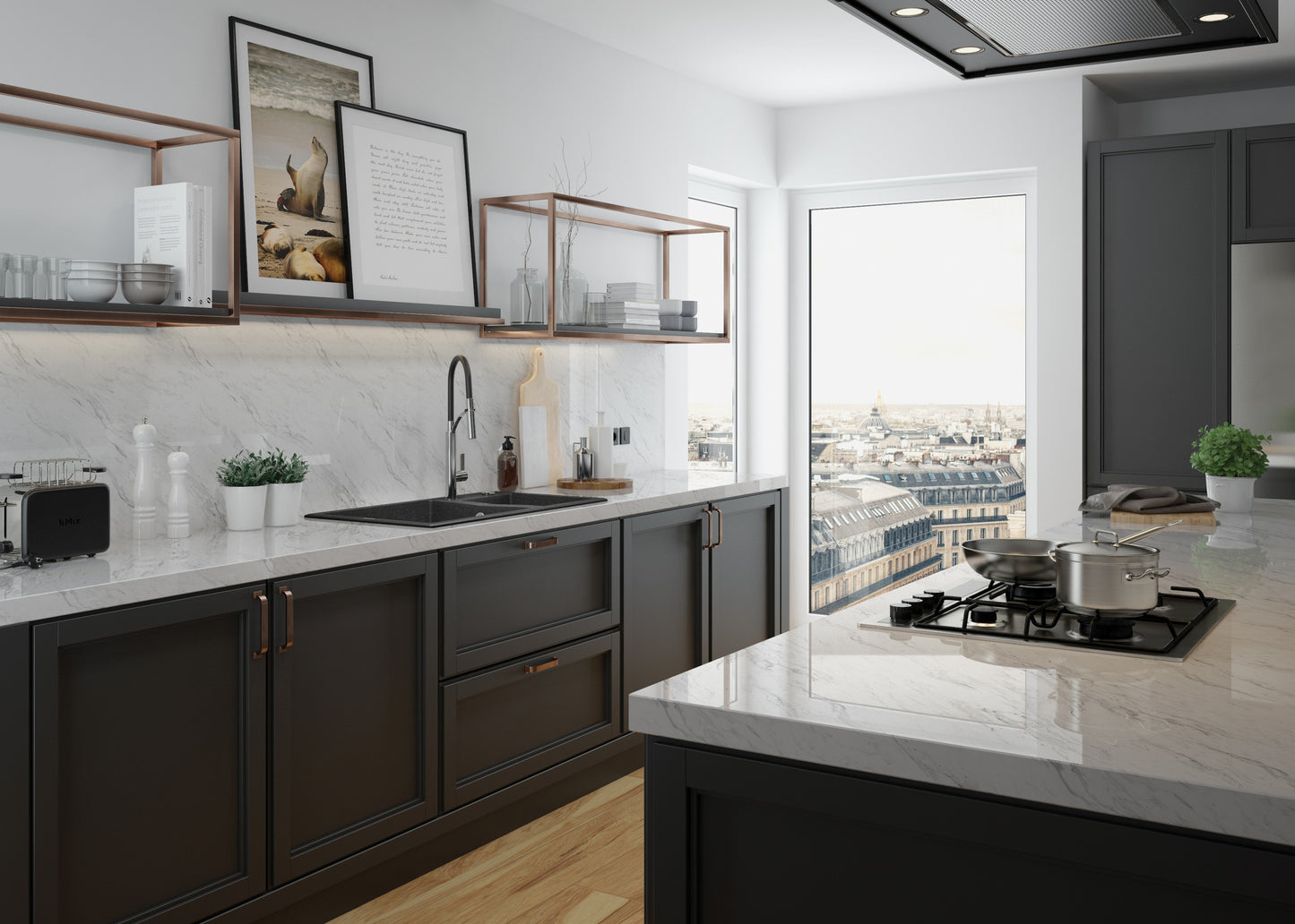 Kitchen tap, with elastic spout - 2 stream types