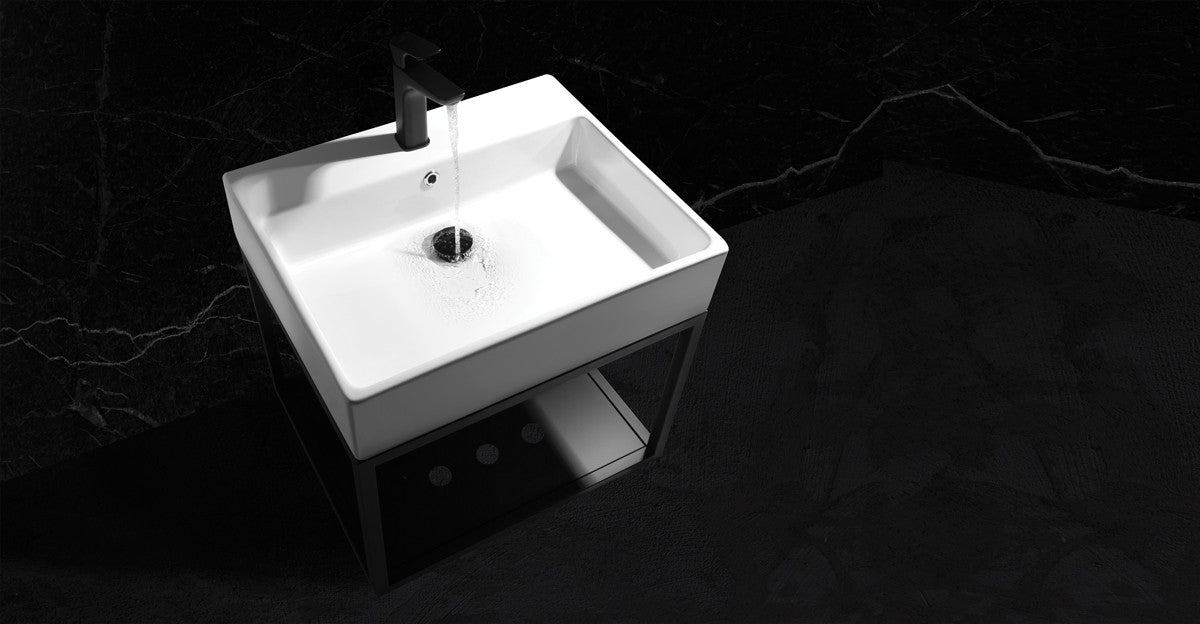 Wall-mounted bathroom console, with washbasin - 50x50 cm