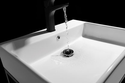 Wall-mounted bathroom console, with washbasin - 60x50 cm