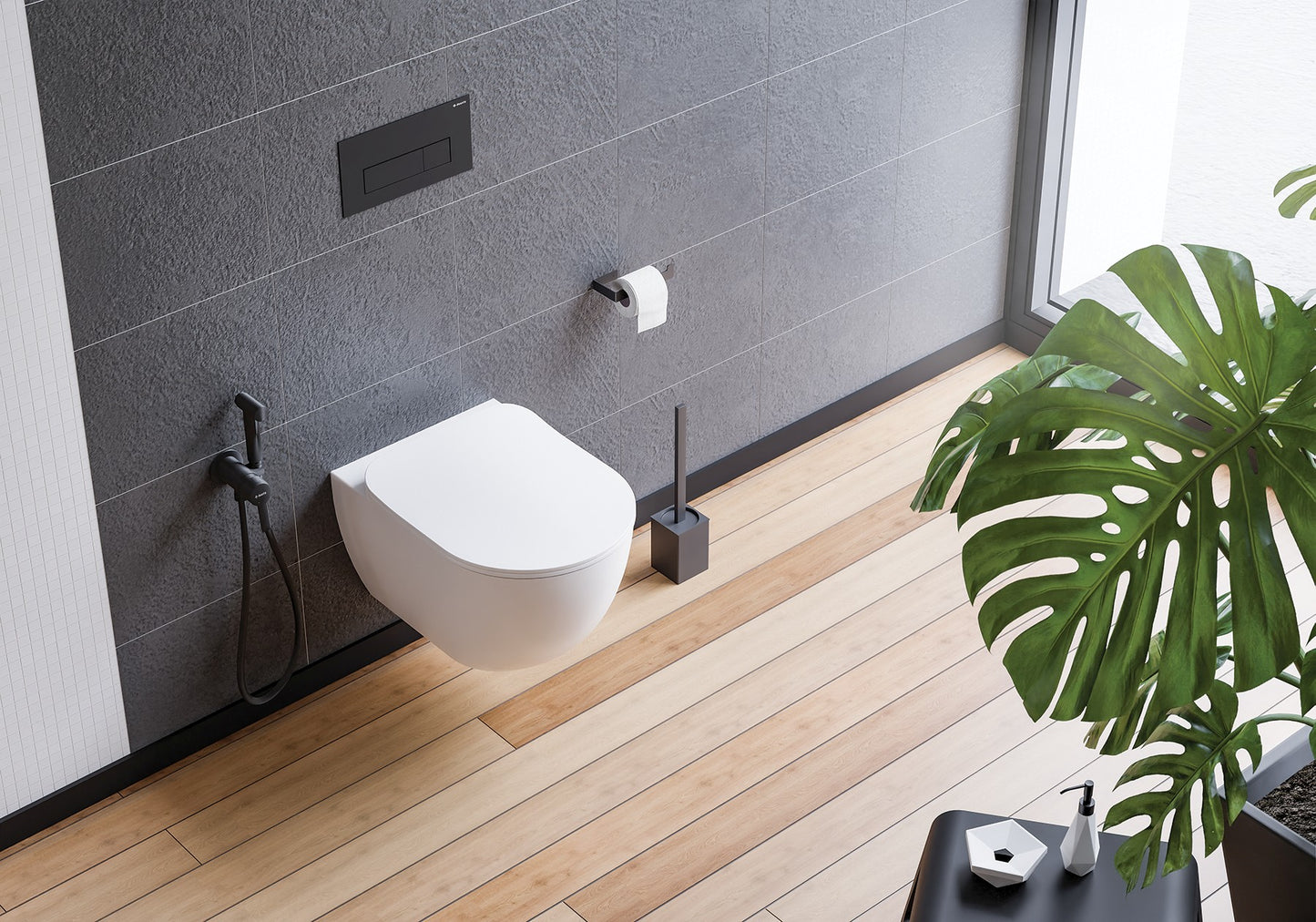 Toilet seat, slim, soft-closing