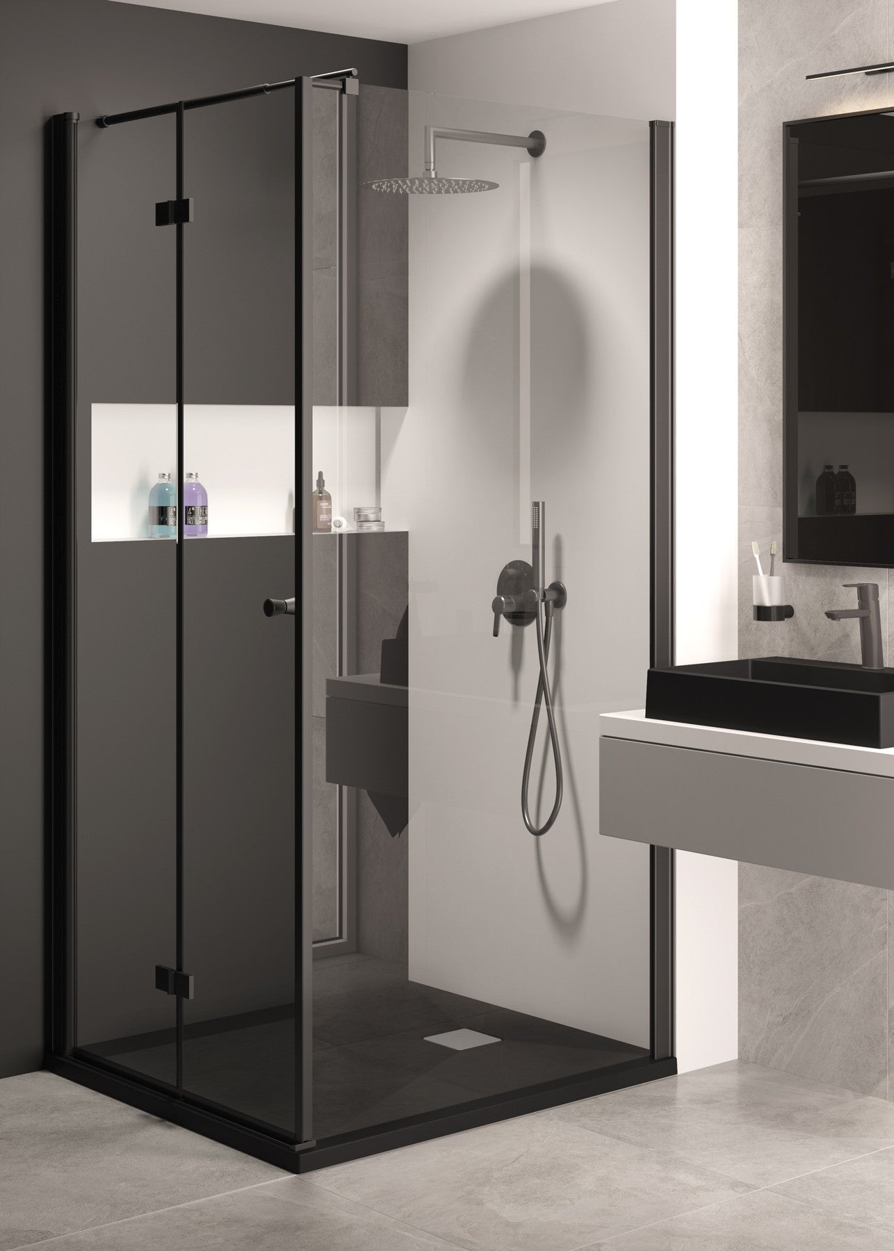 Shower wall / walk-in, Kerria Plus system, 100 cm
