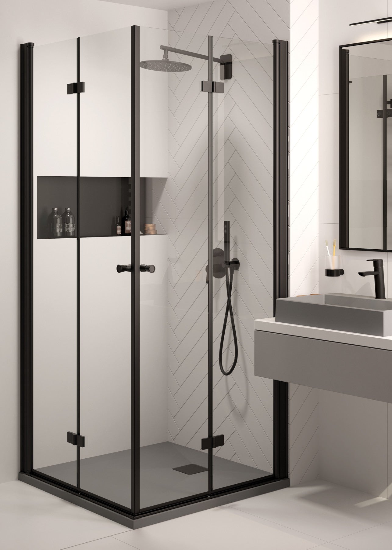 Shower doors, Kerria Plus system, 100 cm - foldable