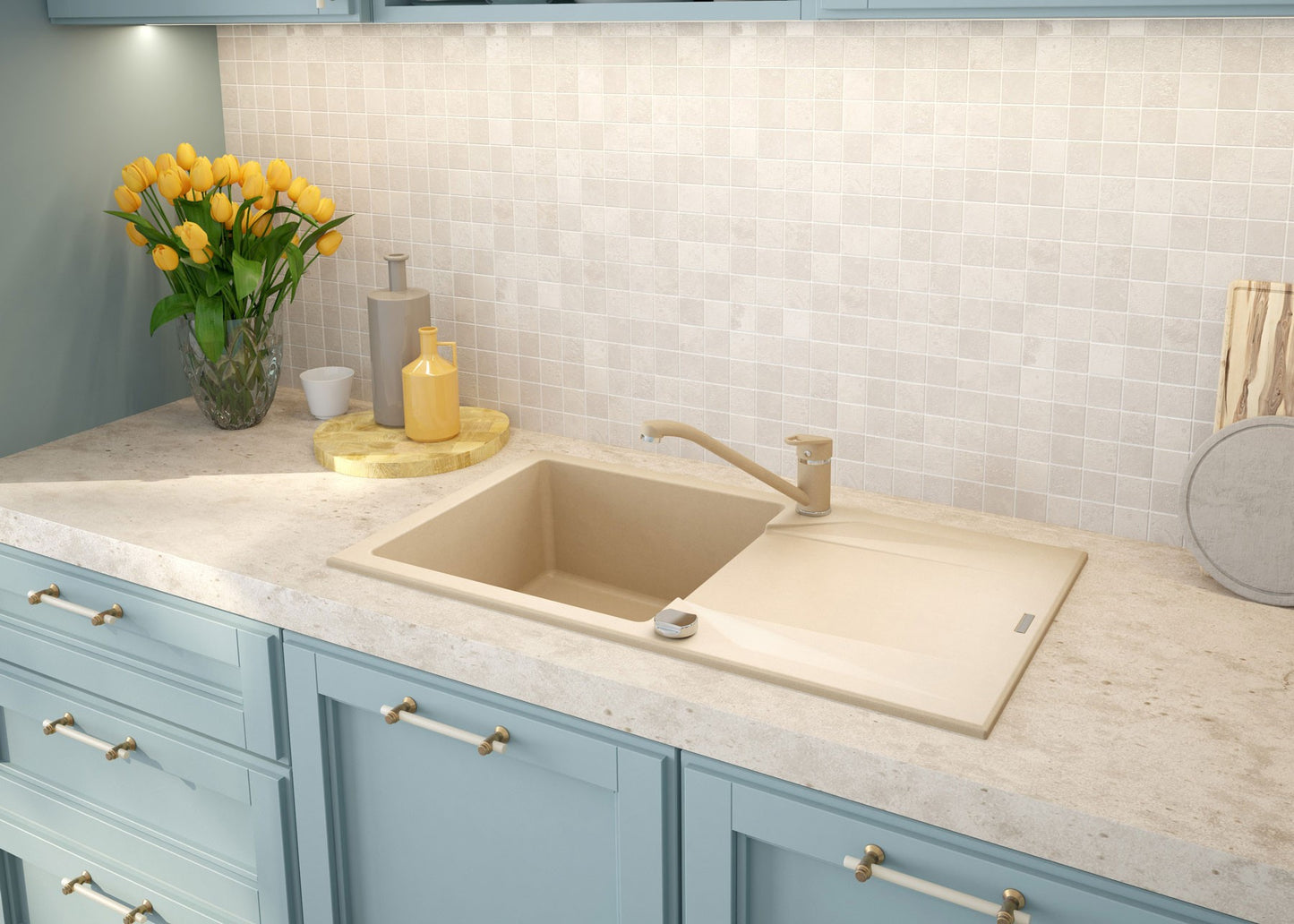 Granite sink, 1-bowl with drainer
