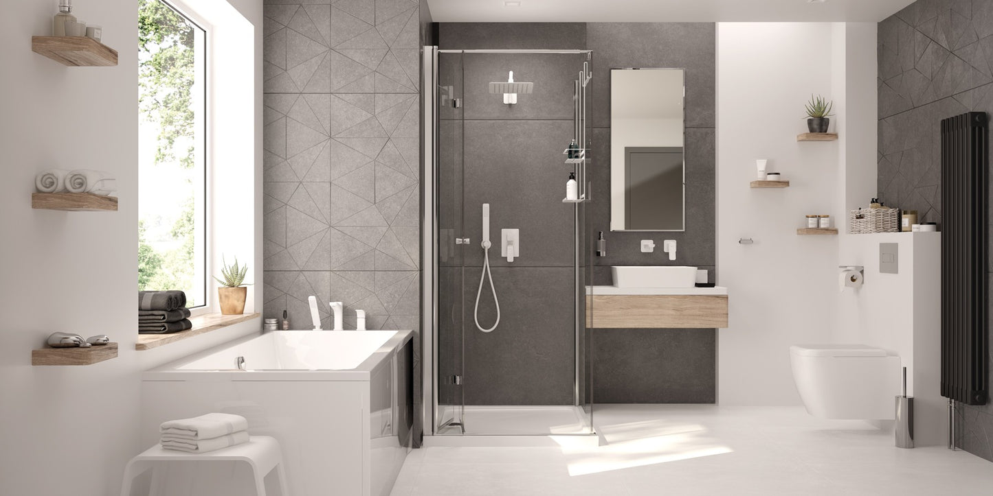 Shower wall / walk-in, Kerria Plus system, 100 cm