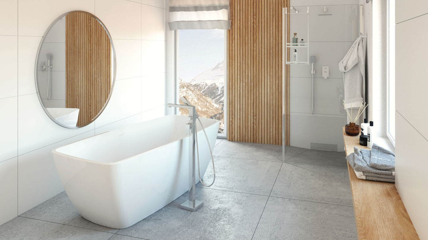 Shower wall / walk-in, Kerria Plus system, 90 cm