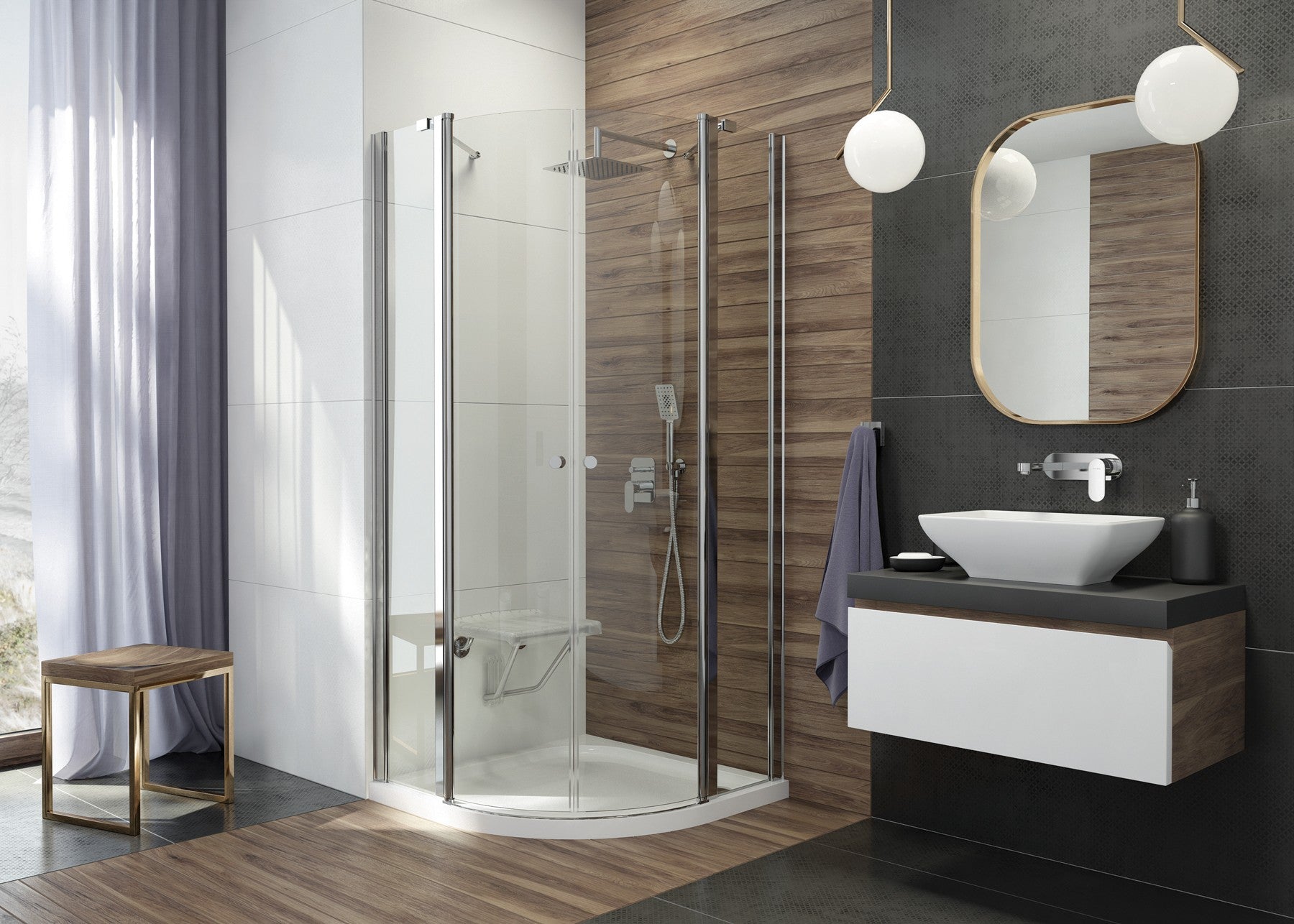 Concealed shower set