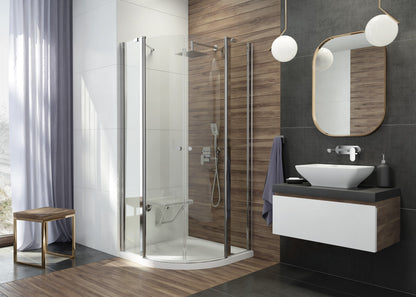 Acrylic shower tray, half round, 80x80 cm