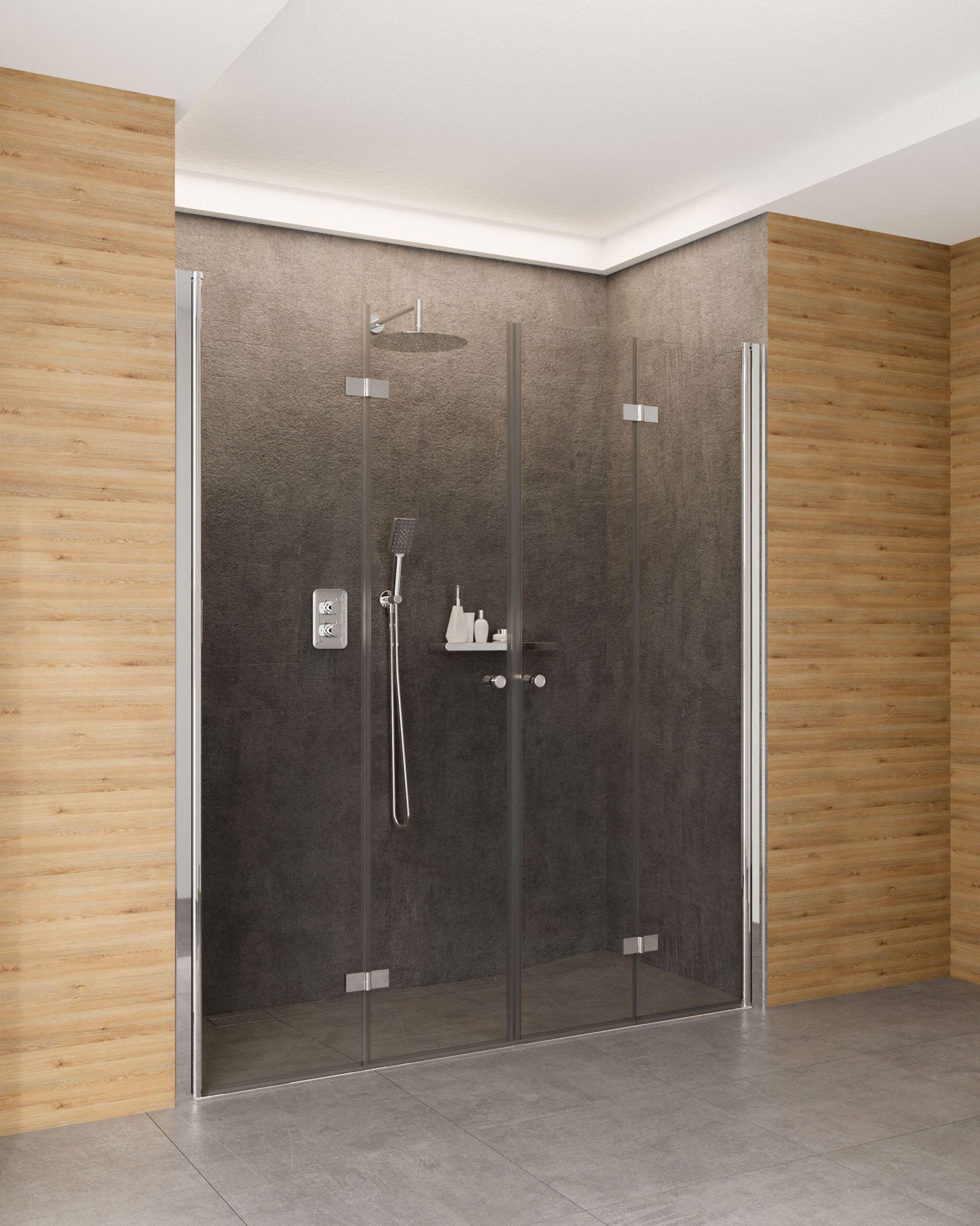 Concealed shower set, with thermostatic BOX