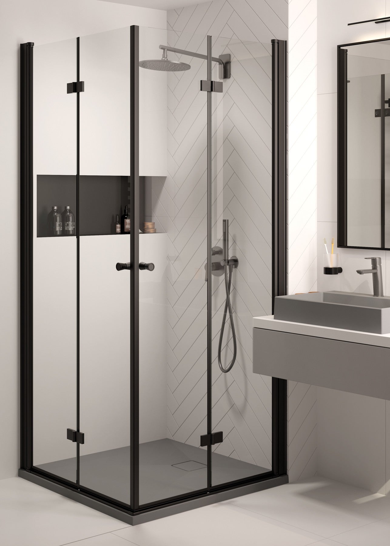 Shower doors, Kerria Plus system, 100 cm - foldable