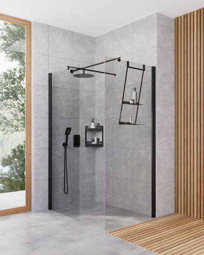 Shower wall / walk-in, Kerria Plus system, 90 cm