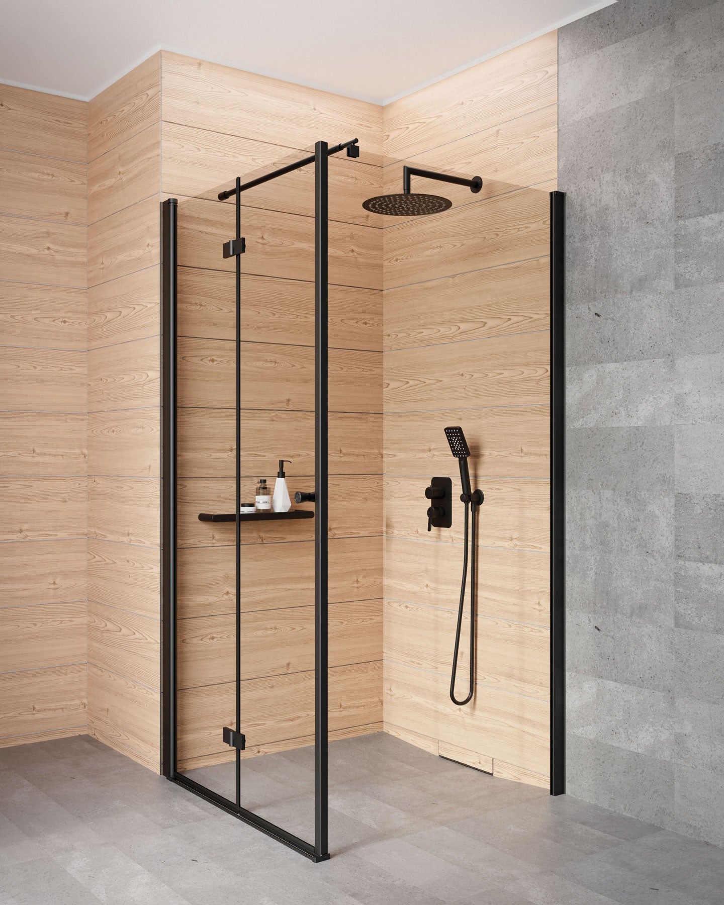 Shower wall / walk-in, Kerria Plus system, 80 cm