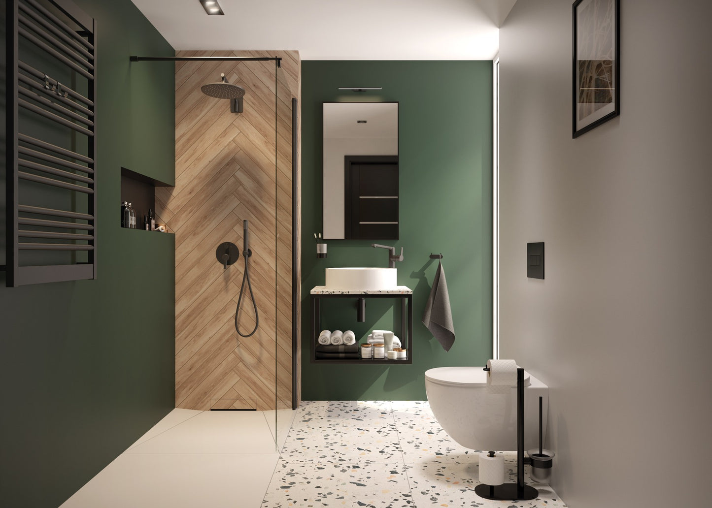 Shower wall / walk-in, Kerria Plus system, 100 cm