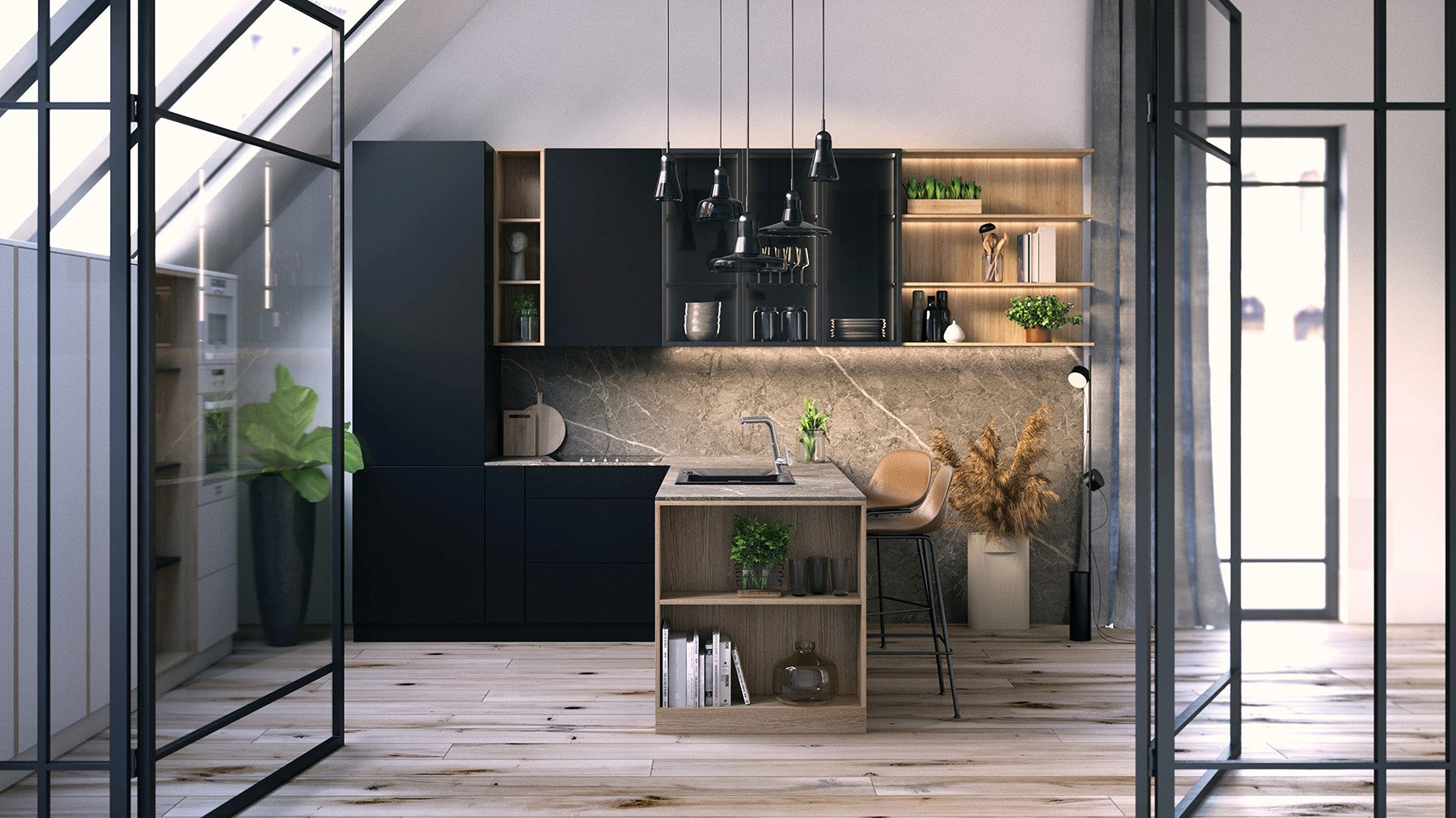 Kitchen tap, with pull-out spout