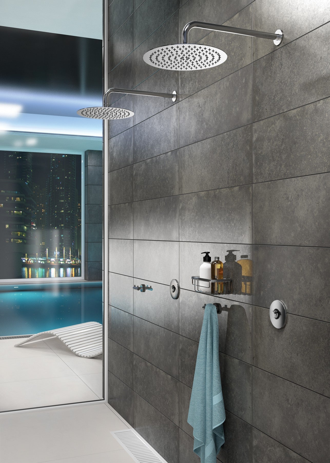Shower mixer, self-closing, concealed