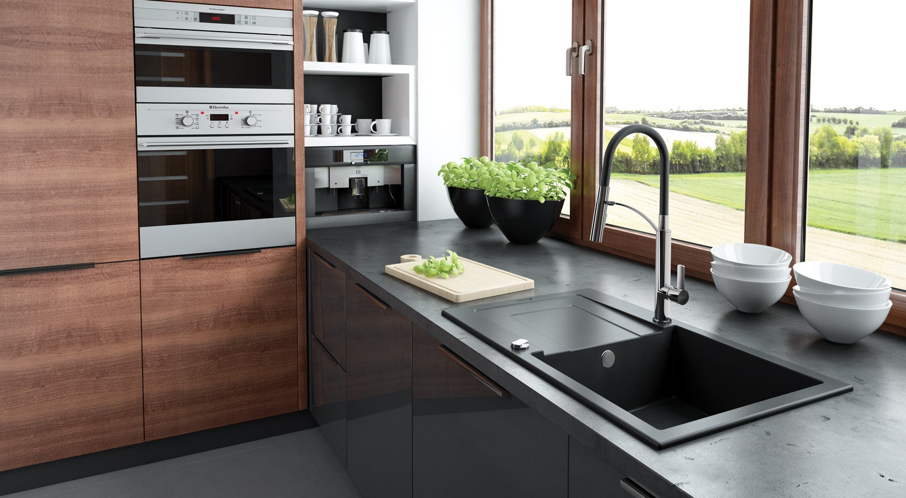 Kitchen tap, with elastic spout - 2 stream types