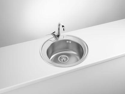 Steel sink, 1-bowl with drainer