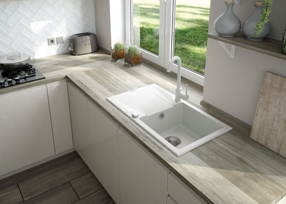 Granite sink with tap, 1-bowl with drainer