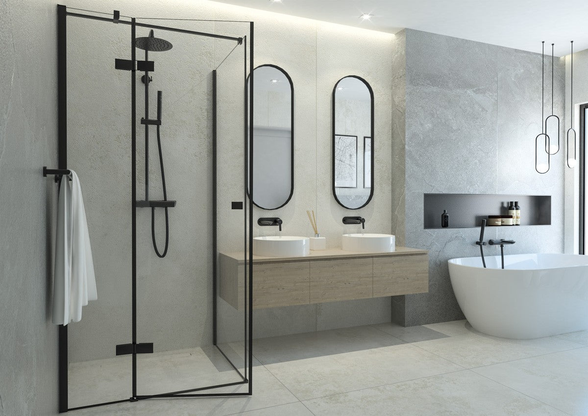 Shower column, with shower mixer