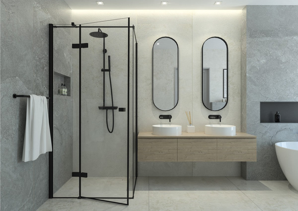 Shower column, with shower mixer