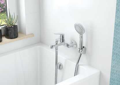Shower set, with fixed bracket