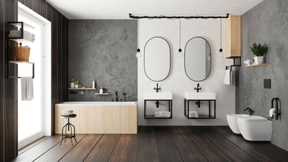 Bath mixer, 4-hole, with shower set