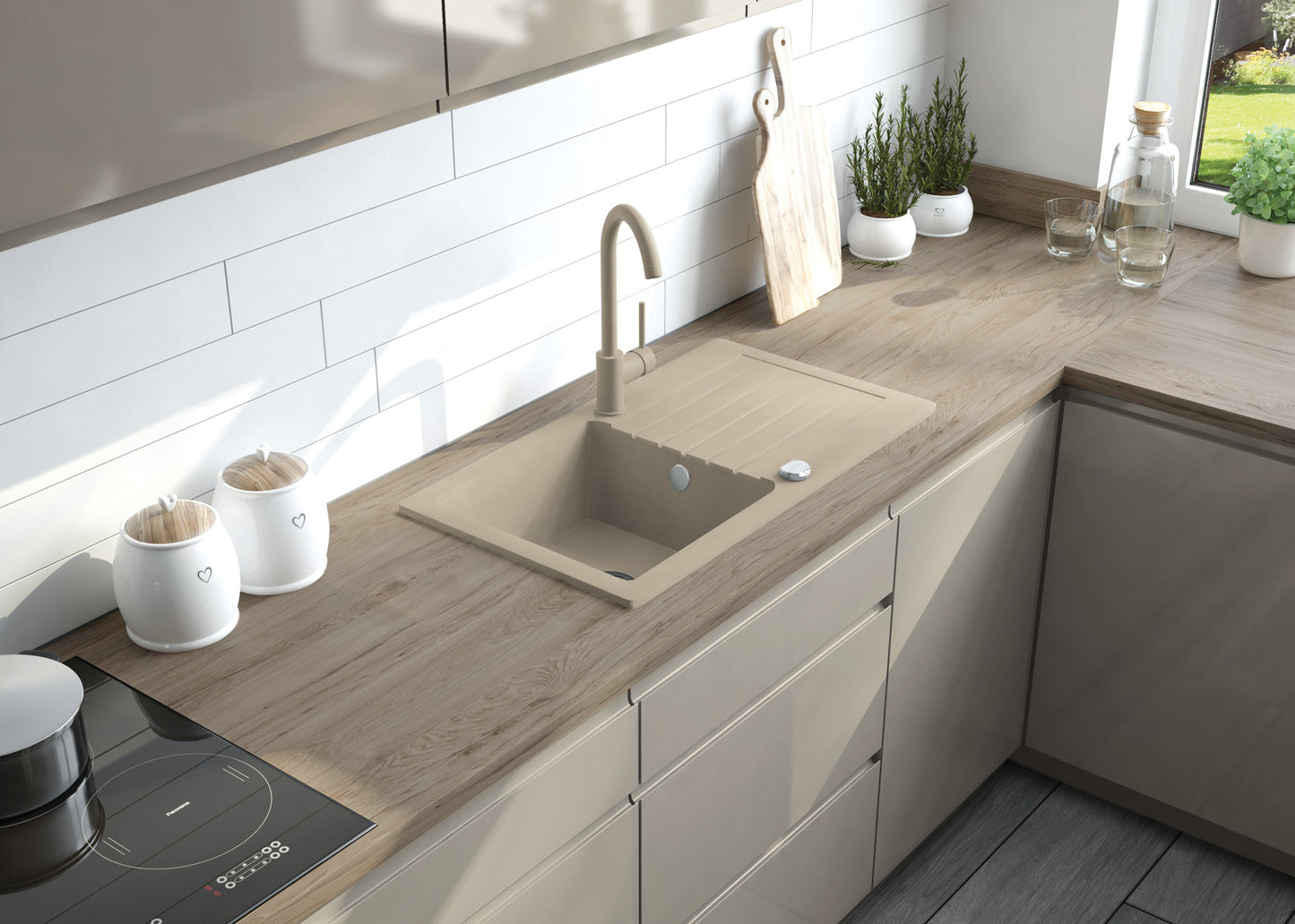 Granite sink, 1-bowl with drainer