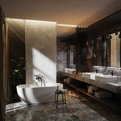 Bath mixer, with shower set
