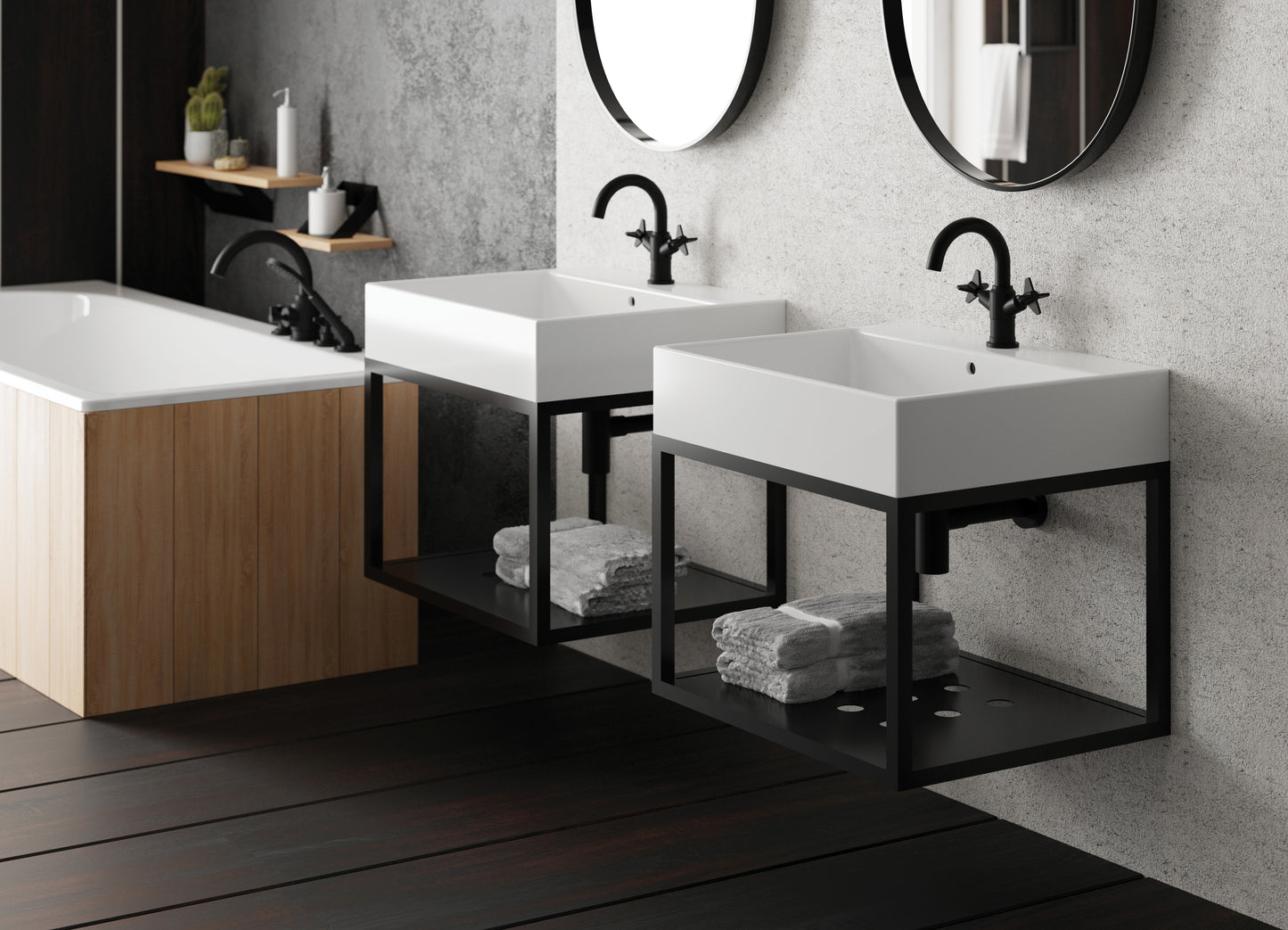 Wall-mounted bathroom console - 60x50 cm
