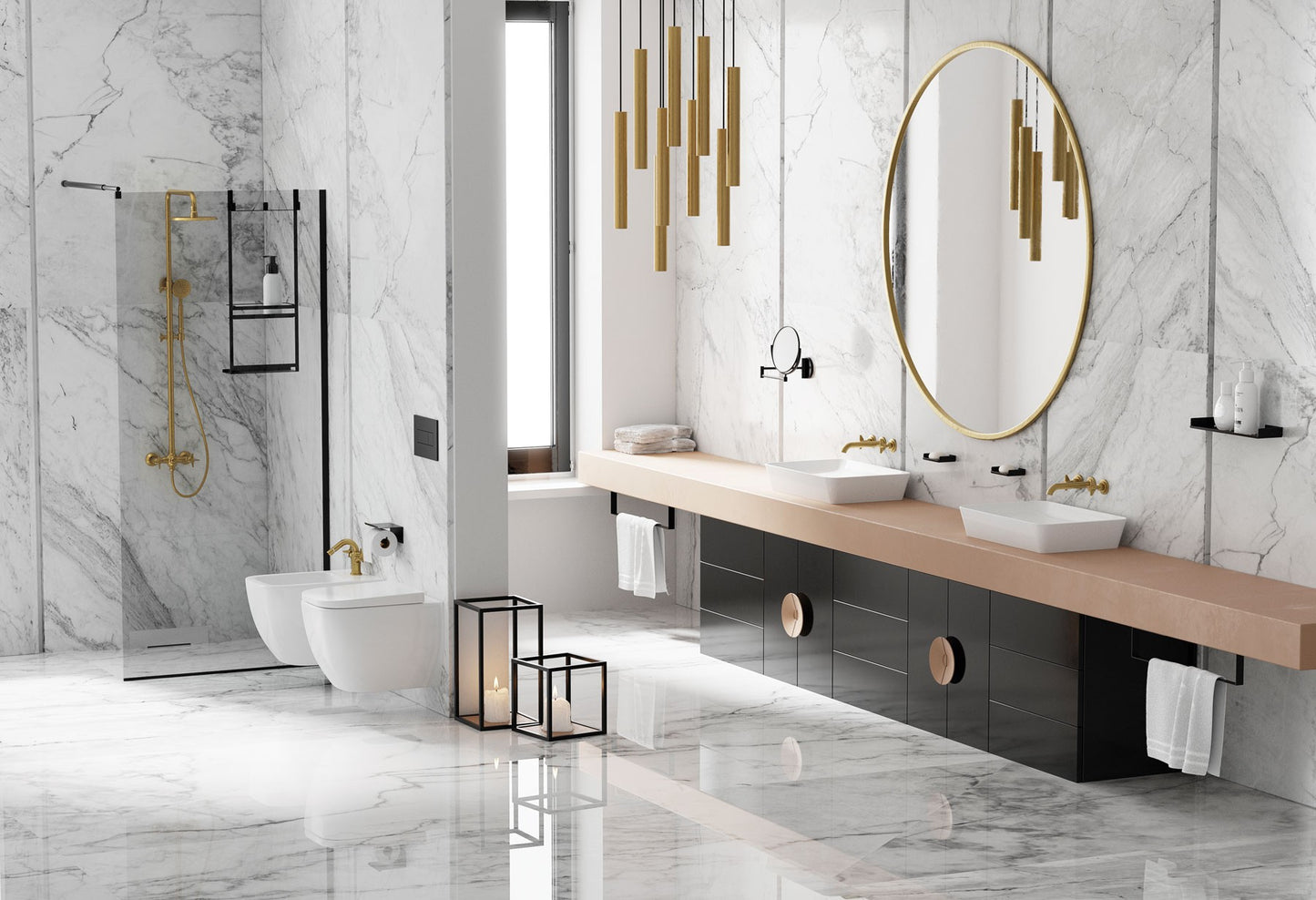 Toilet paper holder, wall-mounted - with shelf