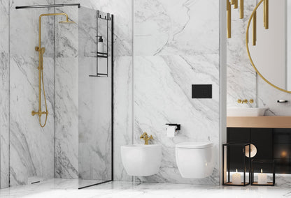 Toilet paper holder, wall-mounted - with shelf