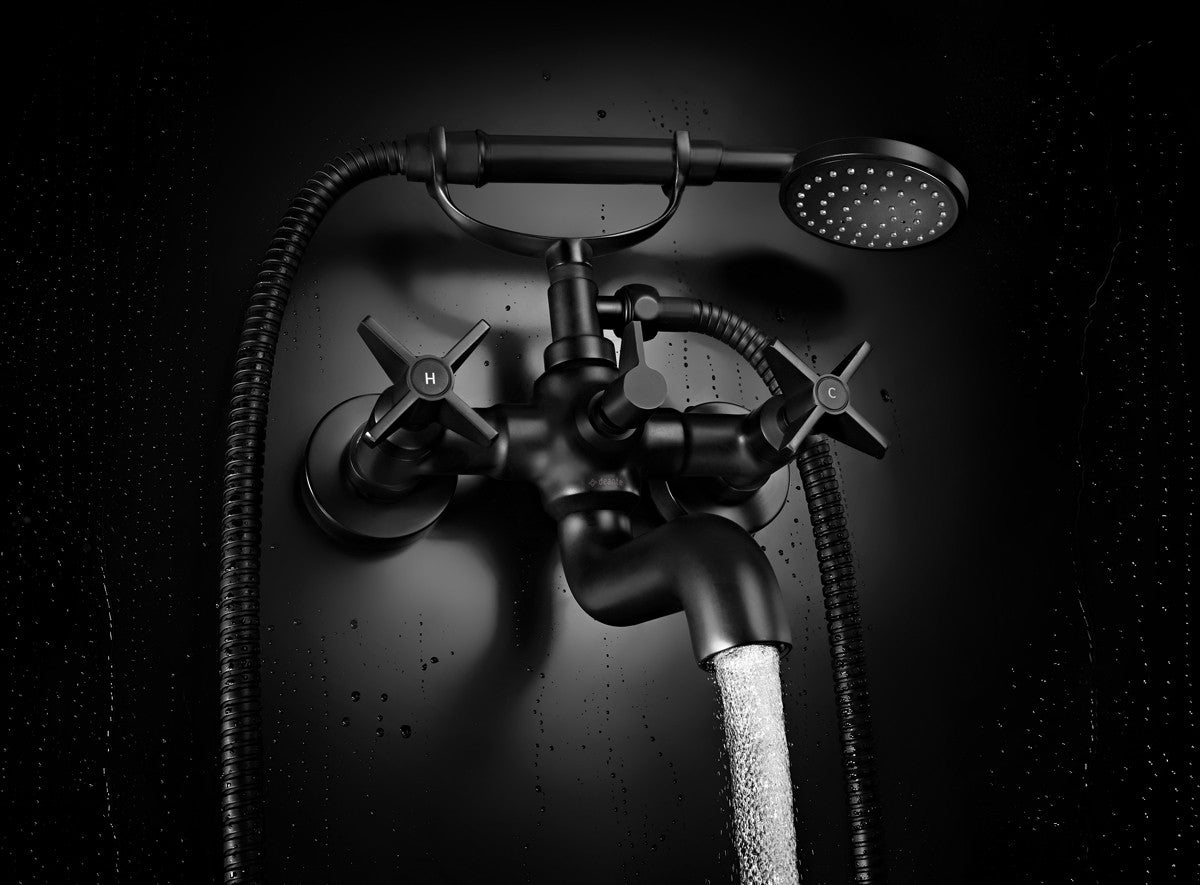 Bath mixer, with shower set