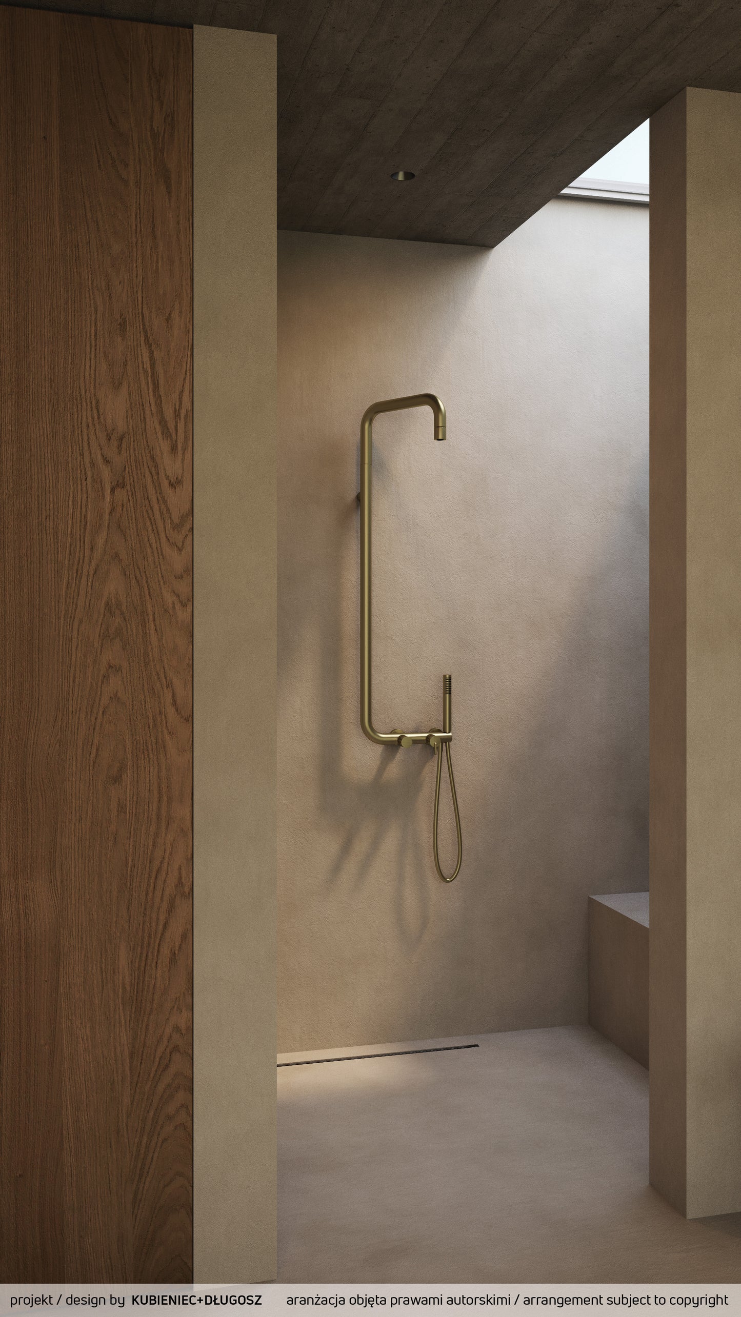 Shower column, with shower mixer