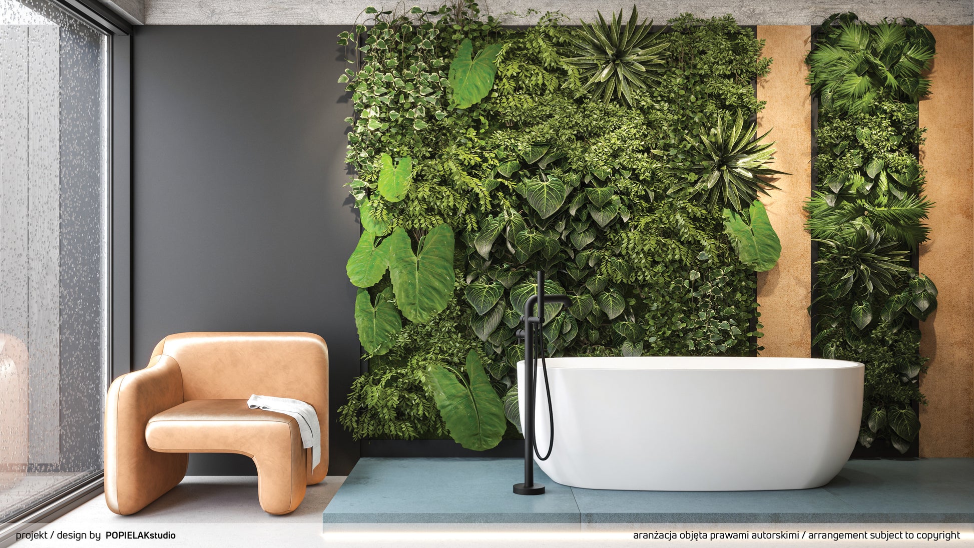 Acrylic bathtub, freestanding, oval - 170 cm