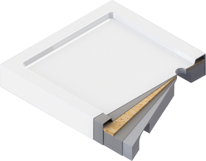 Acrylic shower tray, half round, 90 cm