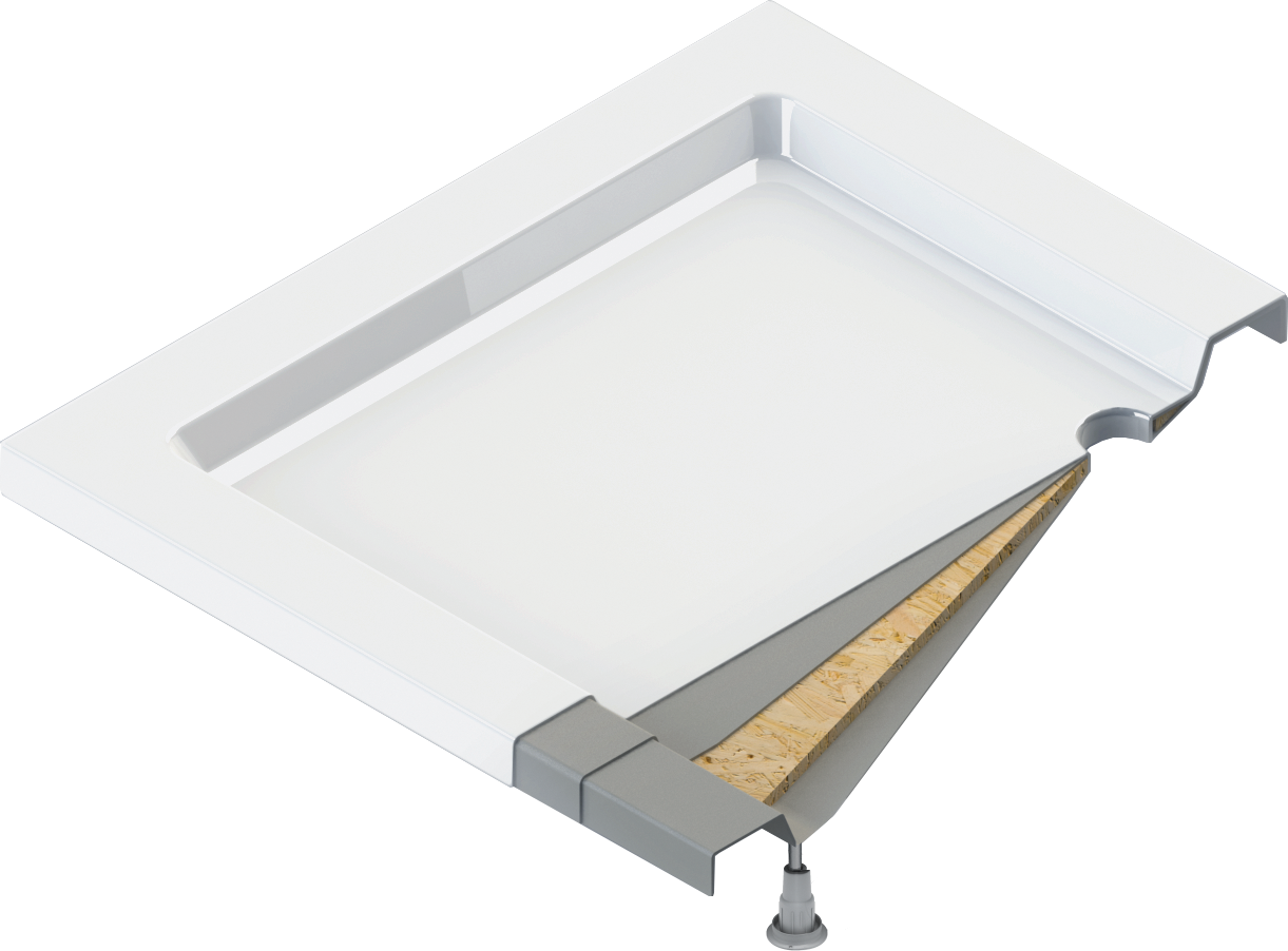 Acrylic shower tray, square, 90 cm