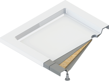 Acrylic shower tray, rectangular, 100x90 cm